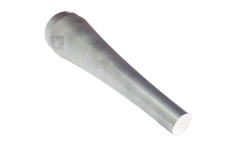 A silver-colored exponential horn with a flat face, used for welding applications.