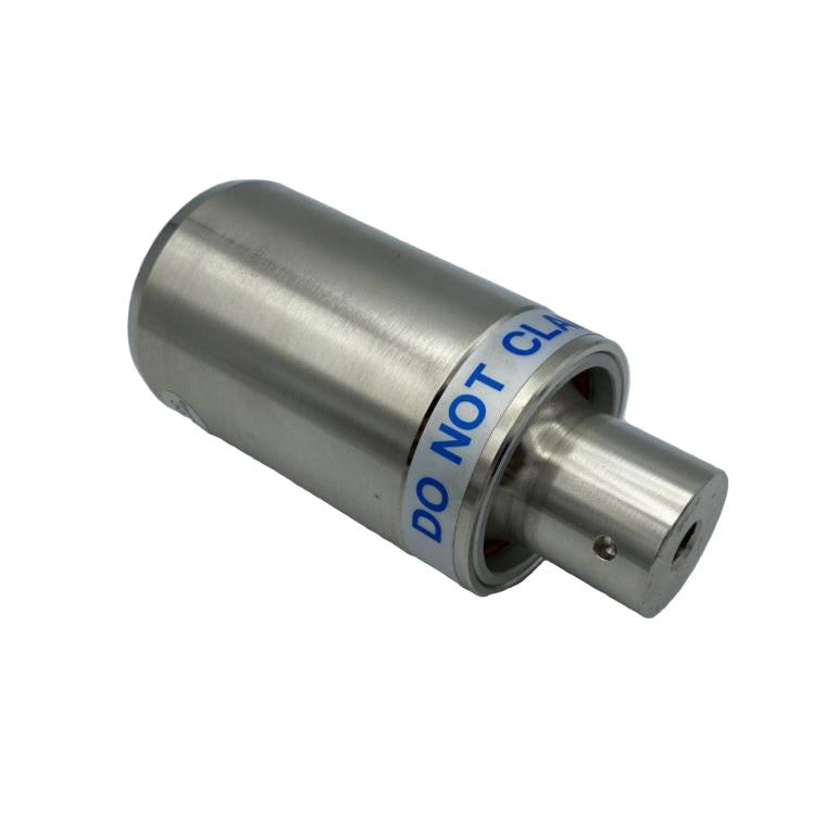 A silver-colored cylindrical converter for Branson ultrasonic welders.