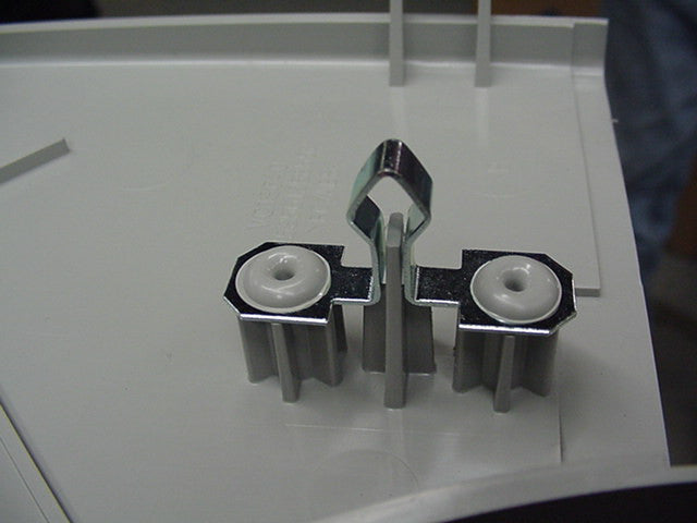 Heat stake clear boss rosette before