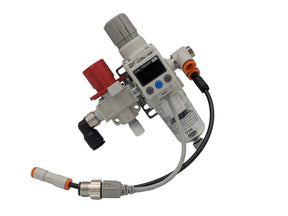 F/R Ultra device with various connectors and a digital display on a white background