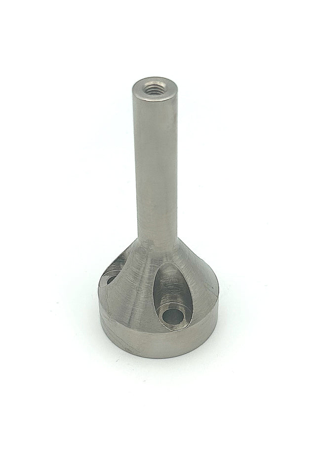 Metal component on a white background