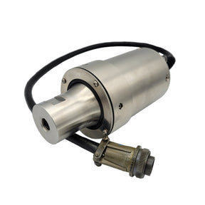 A pre-owned Dukane 41S30 converter with a cable, primarily silver or metallic in color, on a white background.