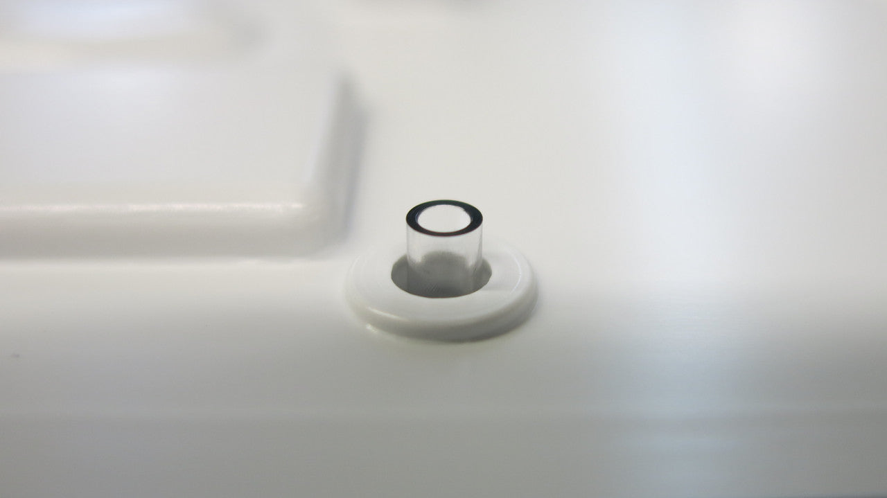 Heat stake clear boss rosette before